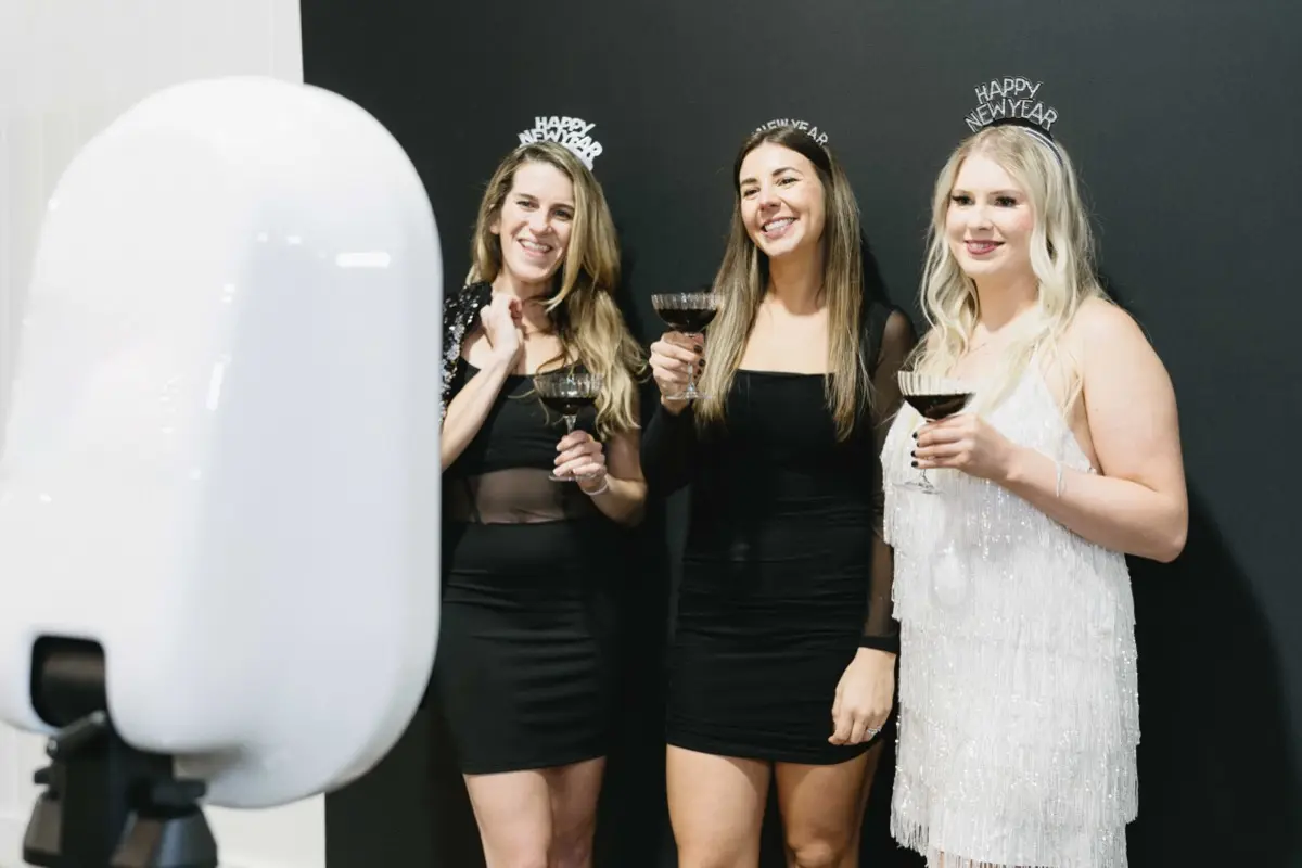 Spotlight photo booth dramatic portrait Los Angeles celebration