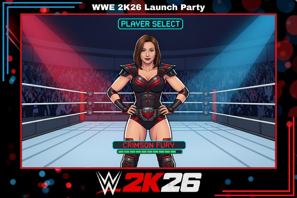 WWE 2K26 Launch Party AI photo booth activation 1