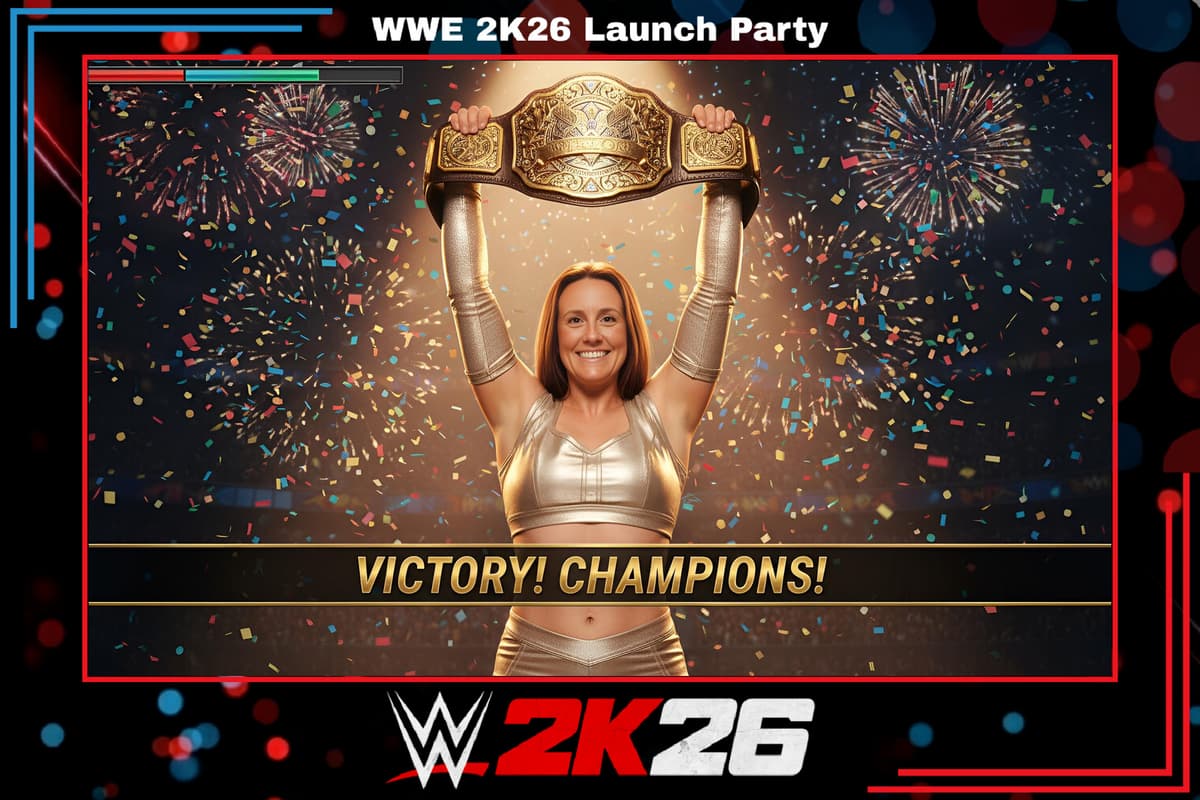 WWE 2K26 Launch Party AI photo booth activation 3