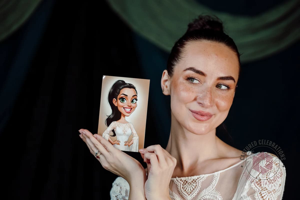 AI Caricature Booth photo booth rental in Los Angeles — Captured Celebrations