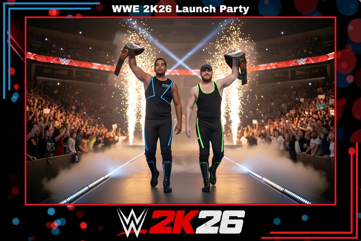 WWE 2K26 launch party AI photo booth activation by Captured Celebrations in Los Angeles