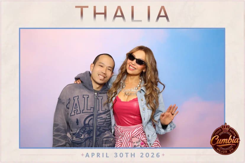 Thalia Sony Music brand activation photo booth at Barnes & Noble The Grove Los Angeles April 2026