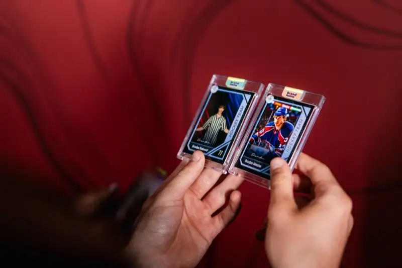 Guests receiving their collector trading cards at LA event — Captured Celebrations photo booth