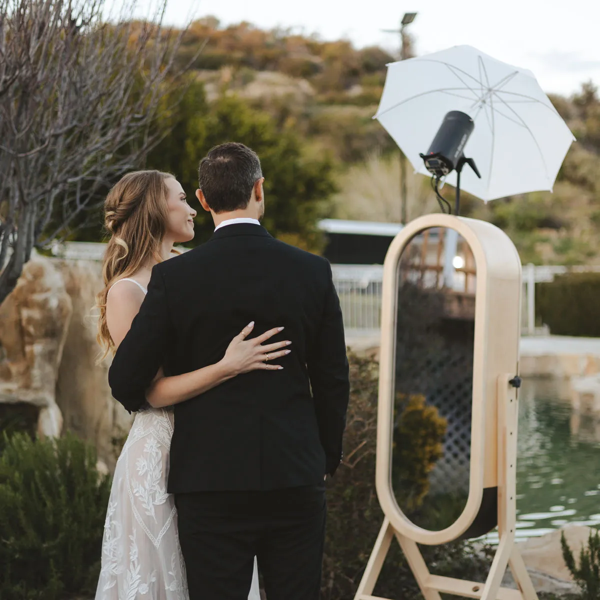 Wedding couple portrait at LA photo booth rental — Captured Celebrations
