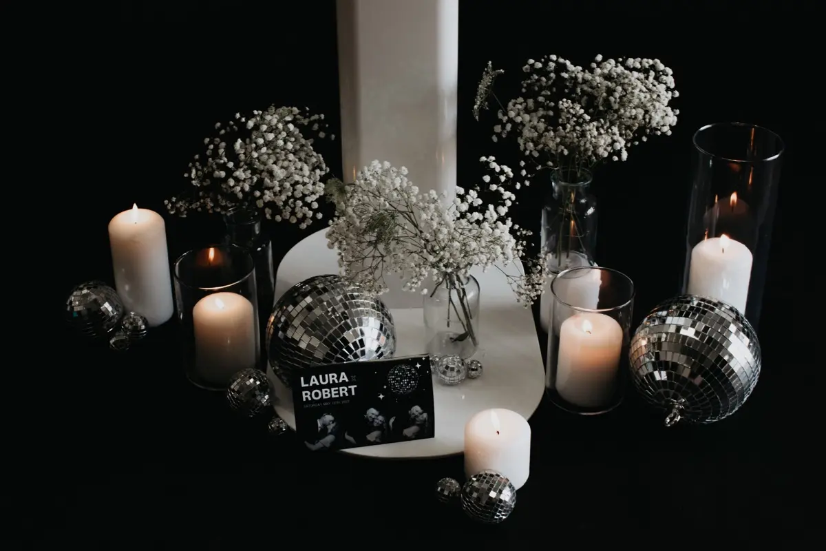 Colorful outdoor celebration with photo booth in Los Angeles