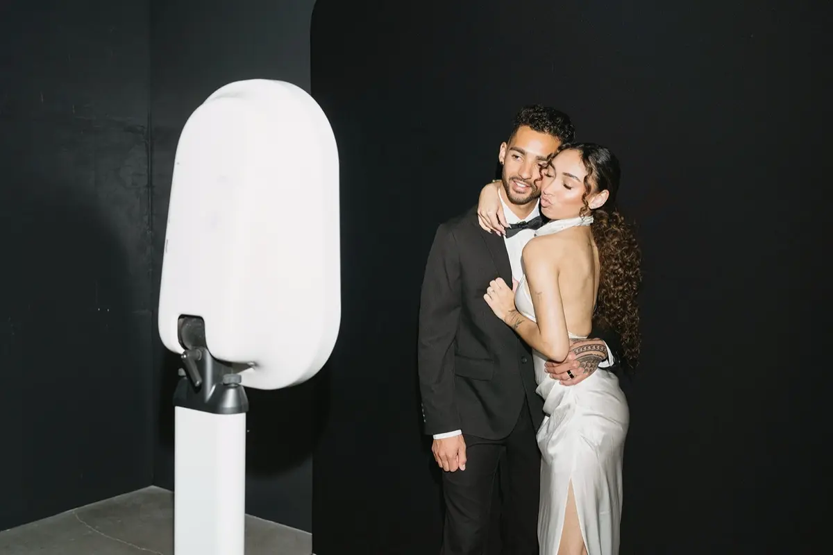 Late night open air photo booth rental at a quinceanera celebration